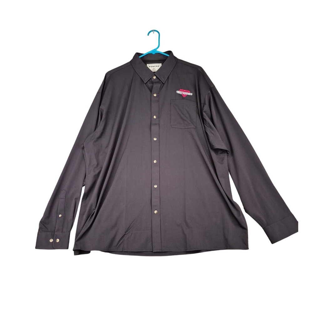 Poncho Outdoors Mens XXL Regular Fit Button Down Shirt CMJ Black Gray‎